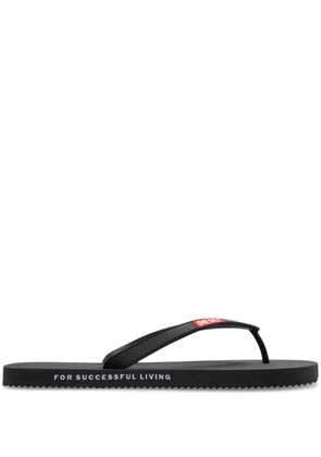 Diesel logo flip flops - Black
