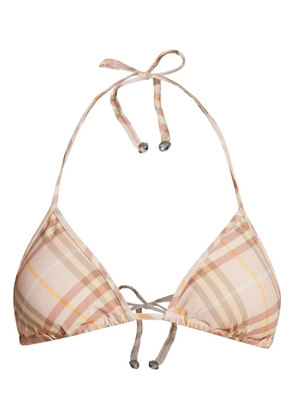 Burberry check pattern bikini top - Pink