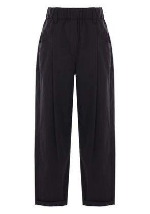 Brunello Cucinelli Monili-chain poplin trousers - Black