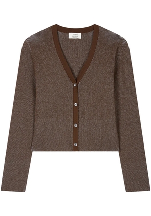 TOMBOY V-neck ribbed-knit cardigan - Brown