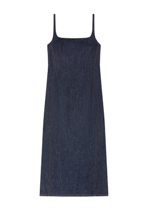 DRIES VAN NOTEN square-neck denim midi dress - Blue
