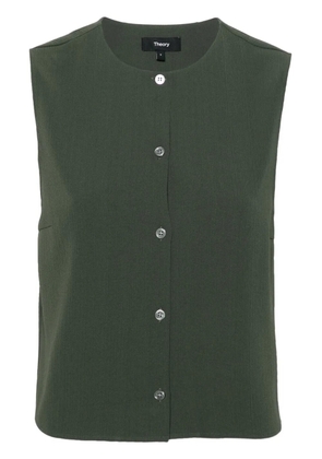 Theory striped crepe vest - Green