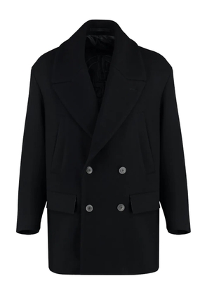 Giorgio Armani double-breasted notched-lapel coat - Black