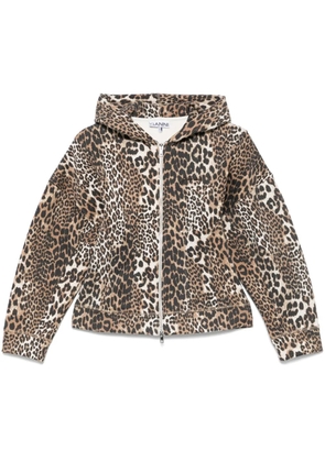 GANNI leopard-print hoodie - Brown