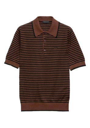 Prada striped cotton polo shirt - Brown