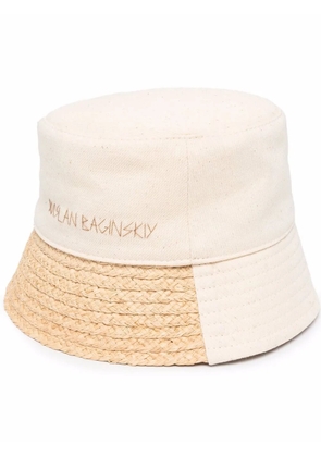 Ruslan Baginskiy logo embroidered bucket hat - Neutrals