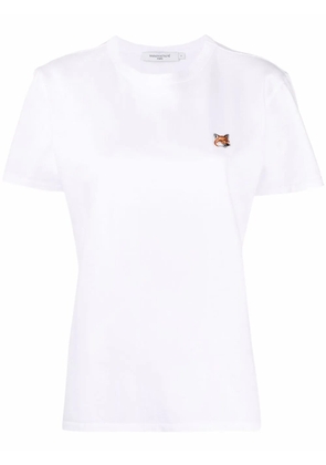 Maison Kitsuné Fox-appliqué cotton T-shirt - White
