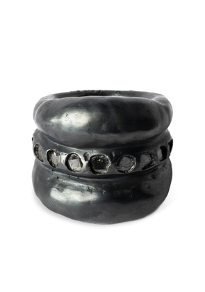 Parts of Four Stack sterling-silver diamond ring - Black