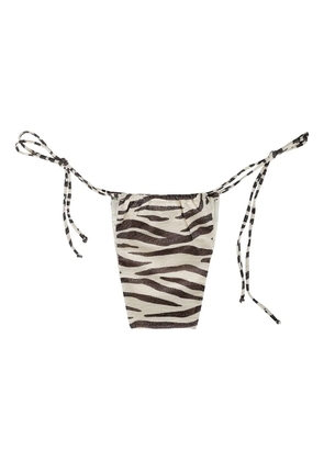 MC2 Saint Barth zebra-print tie-side bikini briefs - Neutrals