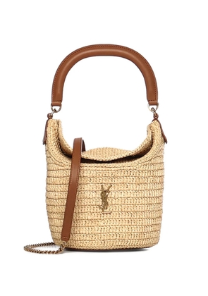 Saint Laurent Gaby raffia bucket bag - Neutrals