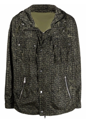 Balmain repeat-logo parka - Green