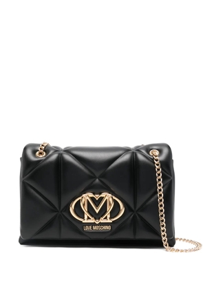 Love Moschino logo-lettering shoulder bag - Black