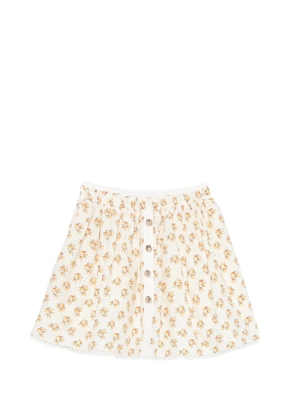 Maje floral button A-line mini skirt - Neutrals