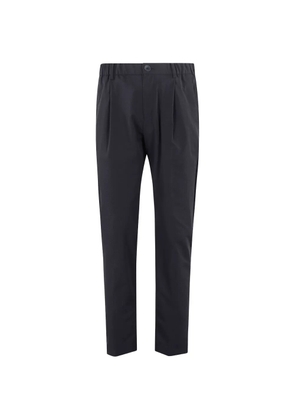 Herno logo-plaque pleated trousers - Blue