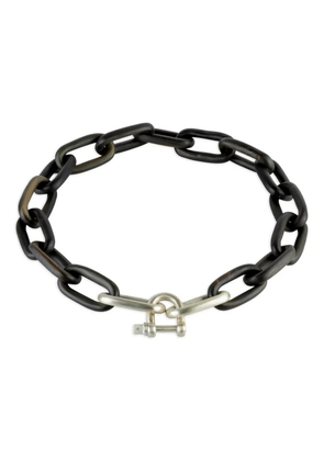 Parts of Four sterling-silver medium-links necklace - Black