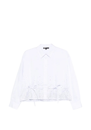 Maje tie-detail cotton shirt - White