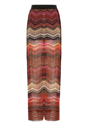 Missoni zigzag-pattern lamé palazzo pants - Red
