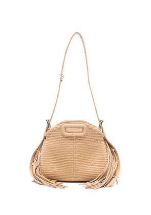 Maje fringed shoulder bag - Neutrals
