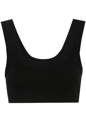 Alexander Wang embossed-logo cropped tank top - Black