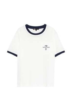 Maje contrast-trim graphic T-shirt - White