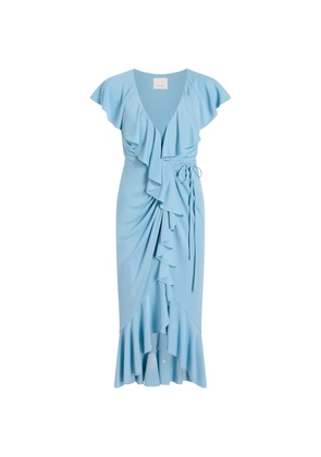 Cinq A Sept Malak ruffled asymmetric dress - Blue