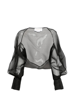 Genny puffed-sleeve jacket - Black