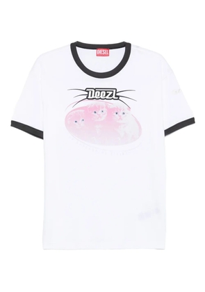 Diesel cat-graphic cotton T-shirt - White