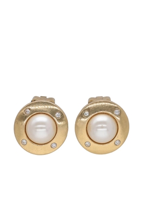Christian Dior Pre-Owned rhinestone-embellished clip-on earrings - Gold