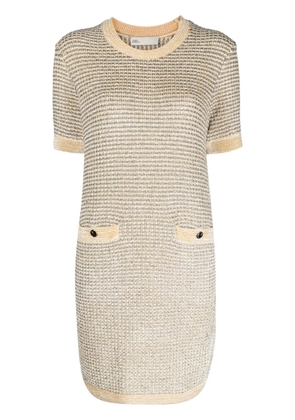 Tory Burch velvet striped midi dress - Yellow