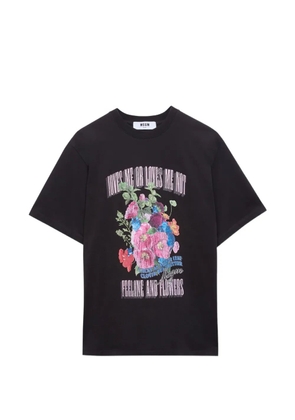 MSGM floral-print T-shirt - Black
