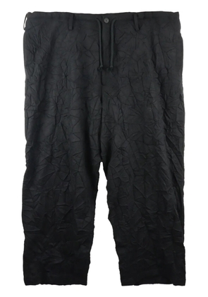 Yohji Yamamoto crinkled wool-blend shorts - Black