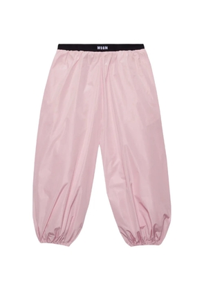 MSGM elastic-waistband balloon cropped trousers - Pink