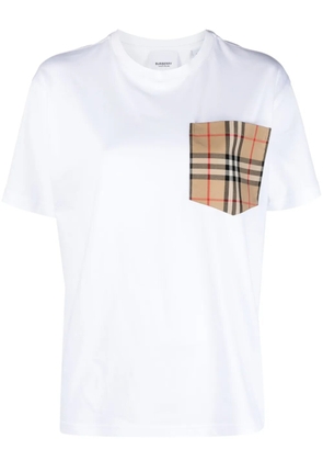 Burberry contrast-pocket short-sleeve cotton T-shirt - White