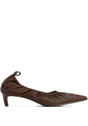 12 STOREEZ 40mm leather pumps - Brown