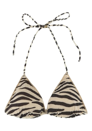 MC2 Saint Barth zebra-print triangle bikini top - Neutrals