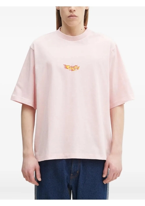 COUNTY OF MILAN flame-print car-graphic T-shirt - Pink