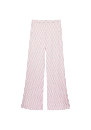 MSGM pleated checked trousers - White