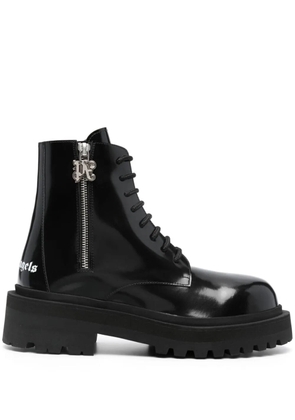Palm Angels logo-print lace-up boots - Black