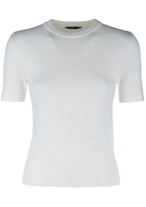 Balenciaga BB pointelle-knit T-shirt - White