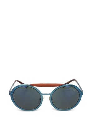 Louis Vuitton Pre-Owned round leather sunglasses - Blue