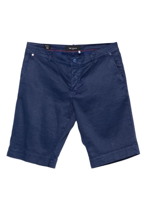 Kiton button-fastening linen-blend shorts - Blue