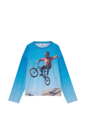 MSGM long-sleeve printed T-shirt - Blue