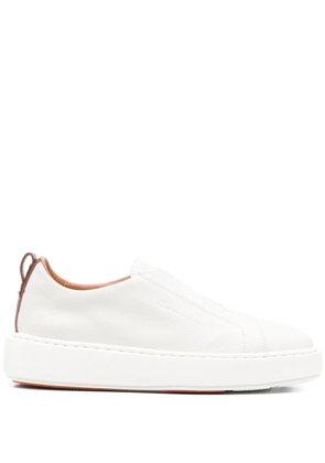 Santoni leather slip-on sneakers - Grey