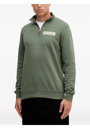 Barbour half-zip logo-print sweatshirt - Green