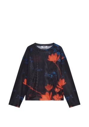 MSGM floral T-shirt - Black