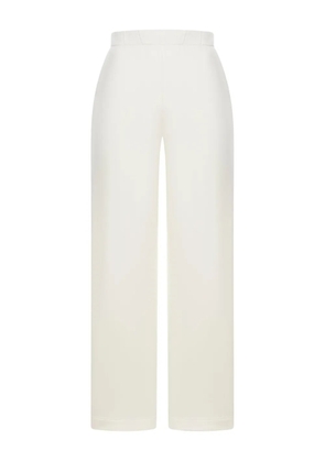 Max Mara elastic-waistband silk-cotton trousers - White