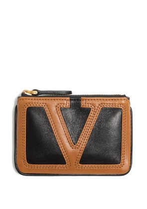 Valentino Garavani logo-embellished leather card holder - Black