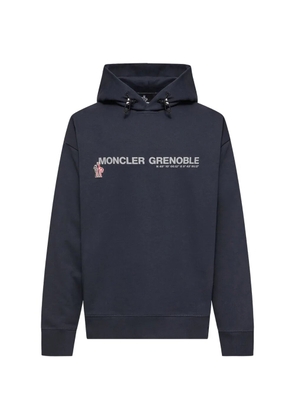 Moncler Grenoble logo-print hoodie - Blue