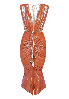 Alexandre Vauthier draped-detail dress - Orange