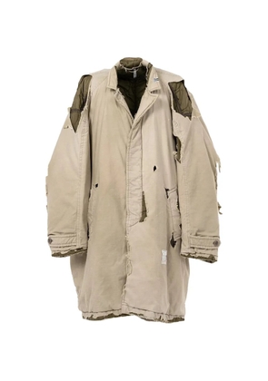 Maison MIHARA YASUHIRO Distressed Balmacaan coat - Neutrals